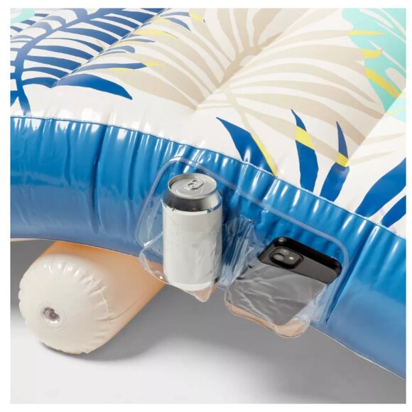 Chaise Lounge Printed SMS Water Floats and Inflatables - Blue/White - NIB - Picture 4 of 5